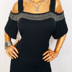 Belldini 1X Top Stretch Open Cold Shoulder